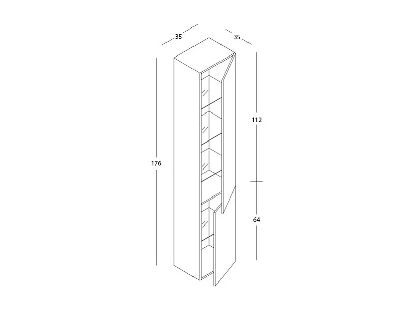 Kolom 2 Deuren Etherische Witte Afwerking