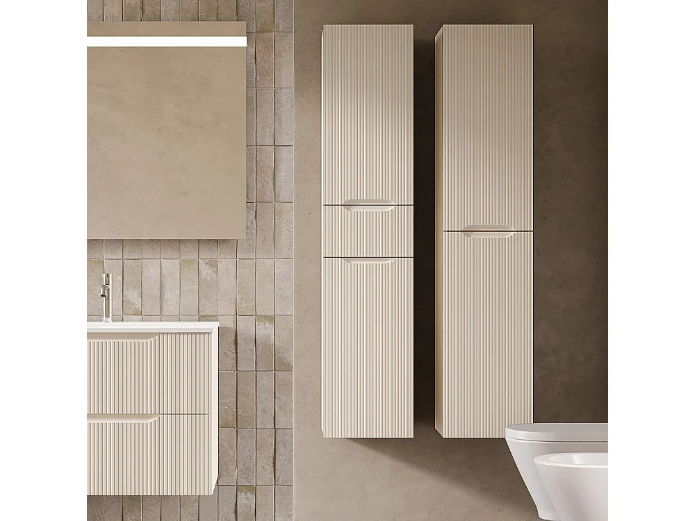 Kolom 2 Deuren Lynea Geribde Versie, Witte Afwerking