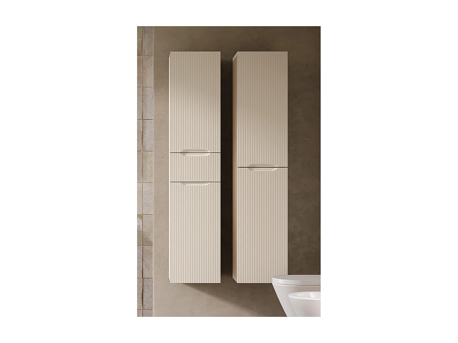 Kolom 2 Deuren Lynea Geribde Versie, Witte Afwerking