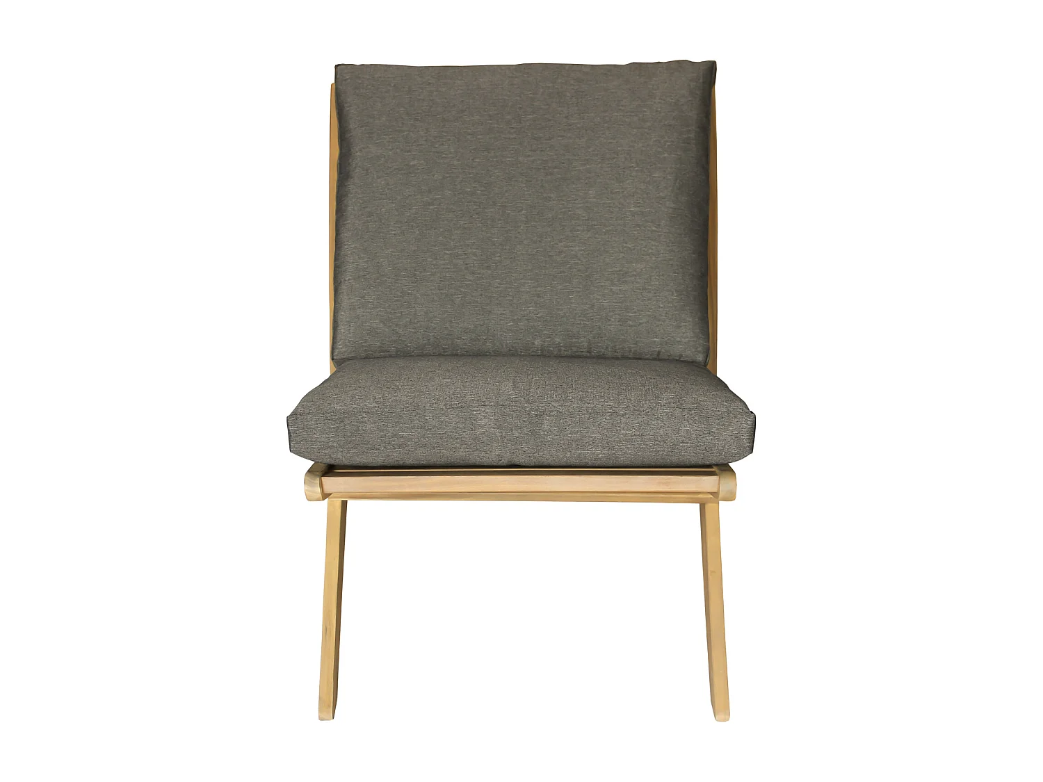 Fauteuil pliant en acacia et coussins gris FARO - HAPPY GARDEN