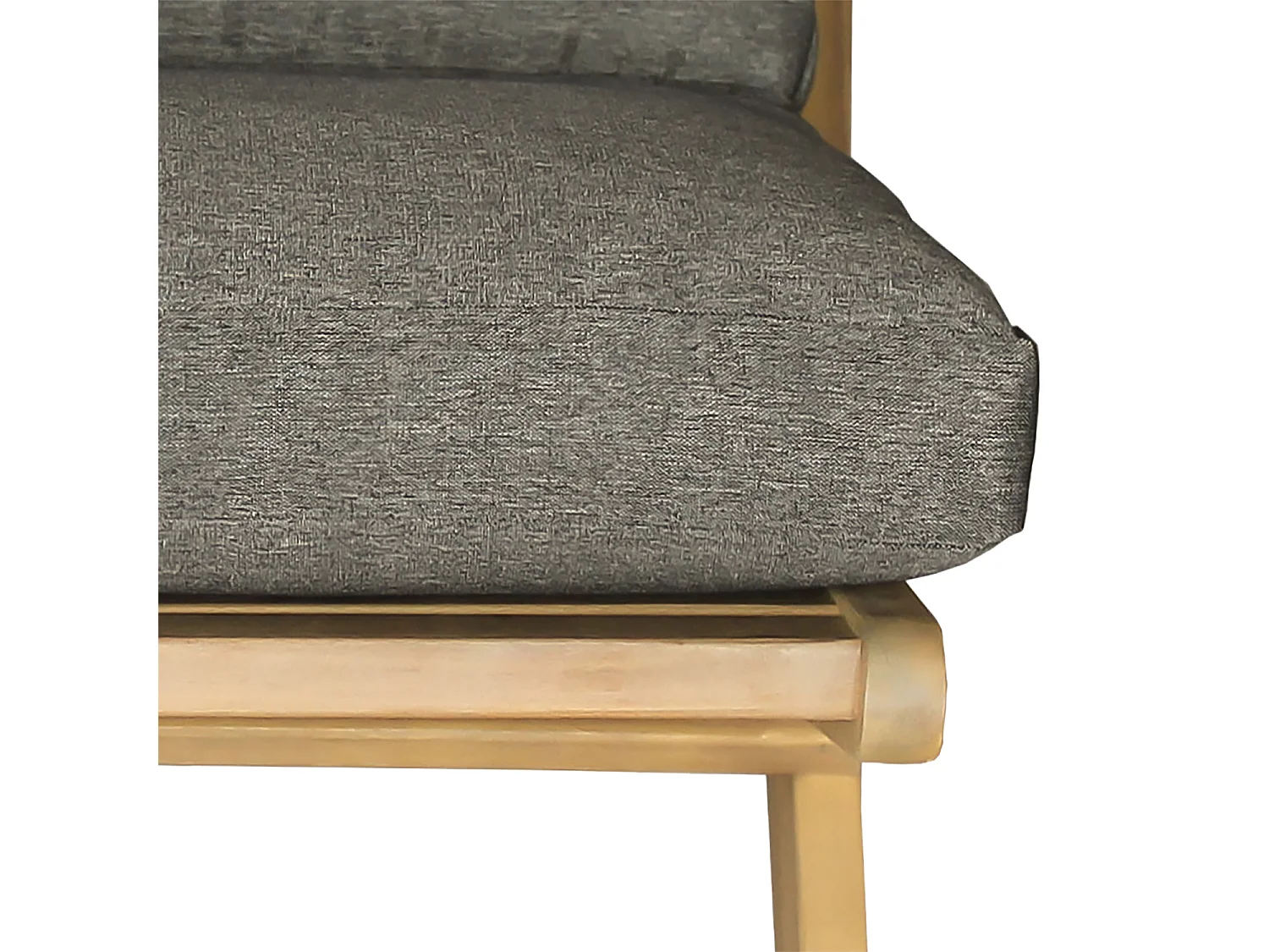 Fauteuil pliant en acacia et coussins gris FARO - HAPPY GARDEN