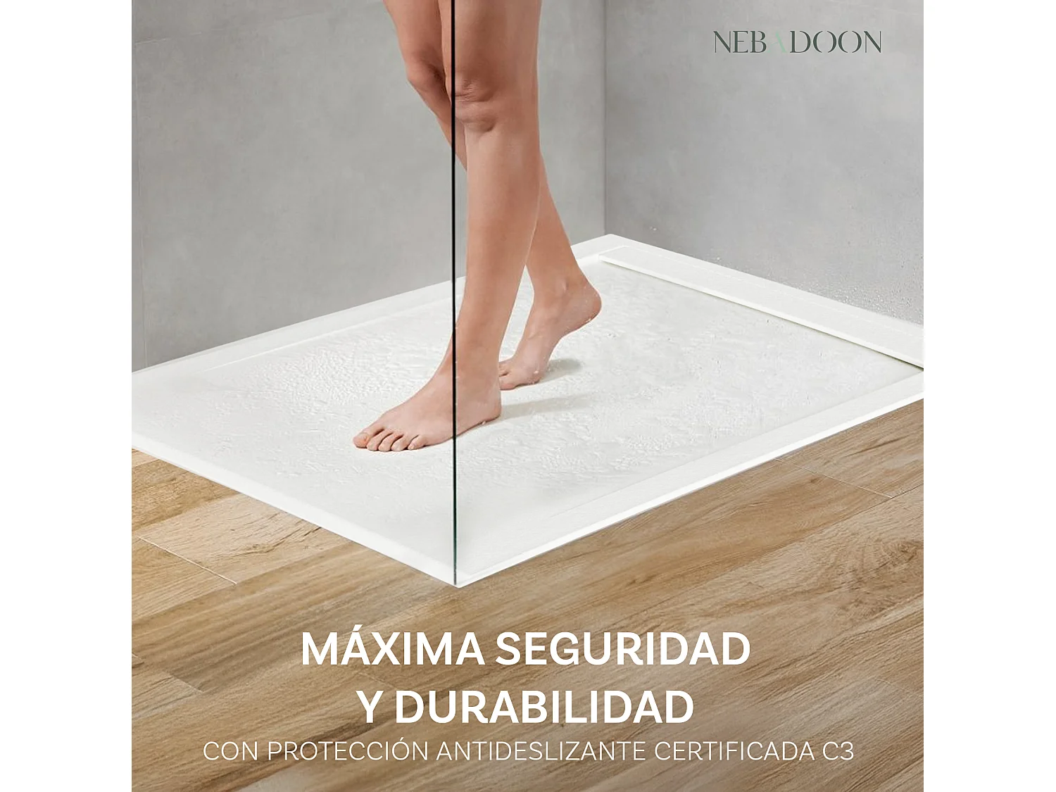 Plato de Ducha Modelo Venecia – Textura Pizarra y Extraplano – Blanco (RAL 9003) 80x200 cm – Incluye Válvula Desagüe y Rejilla