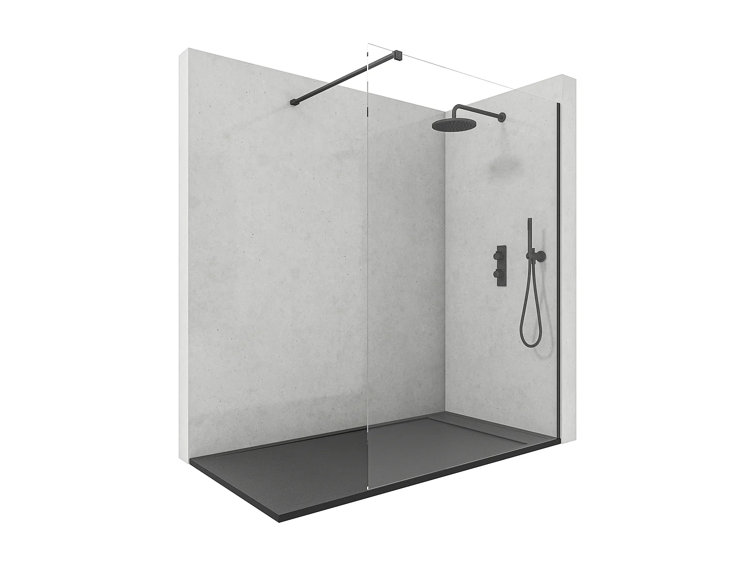 Mampara de Ducha Fija con Cristal Templado 8 mm Antical - Barra Extensible Acero Inoxidable - 60x200 cm Perfil Negro Mate Resistente y Duradera