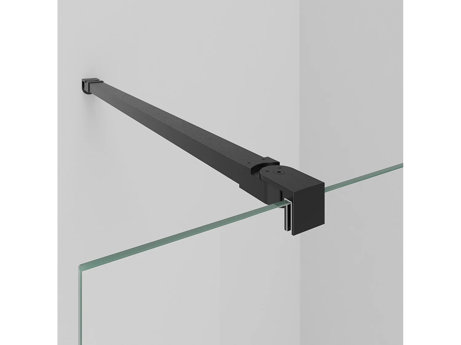 Mampara de Ducha Fija con Cristal Templado 8 mm Antical - Barra Extensible Acero Inoxidable - 120x200 cm Perfil Negro Mate Resistente y Duradera