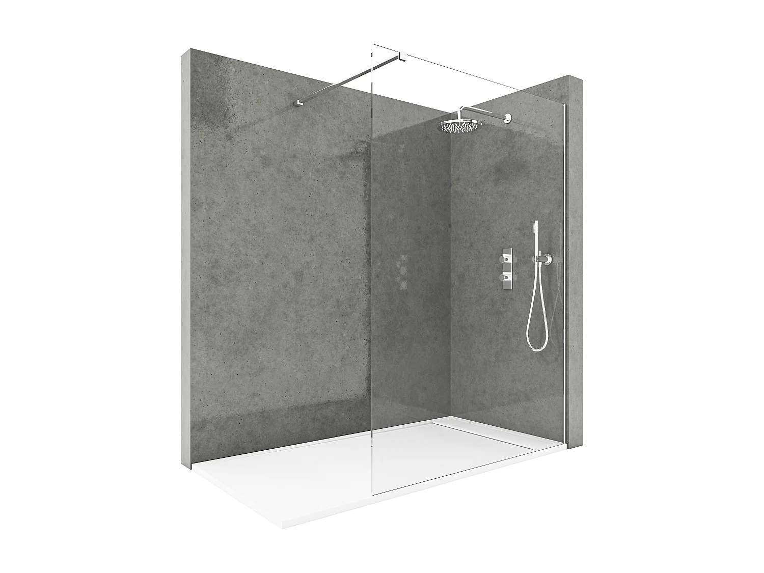 Mampara de Ducha Fija con Cristal Templado 8 mm Antical - Barra Extensible Acero Inoxidable - 60x200 cm Perfil Cromo Brillo Resistente y Duradera