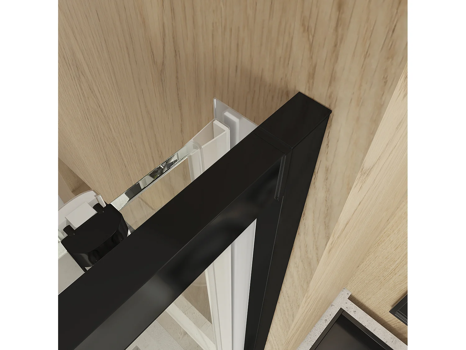 Mampara de Ducha Corredera con Cristal Templado 6 mm Antical - Perfil Negro Mate 114 a 118 cm Ancho  x 195 cm Alto Reversible y Resistente