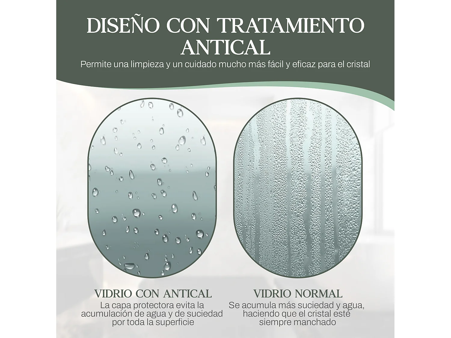 Mampara de Ducha Fija + Abatible Cristal 8 mm Antical con Perfil Cromo Brillo y Barra de Sujeción Extensible y Orientable – 60cm Fijo + 40cm Abatible x 200cm Alto