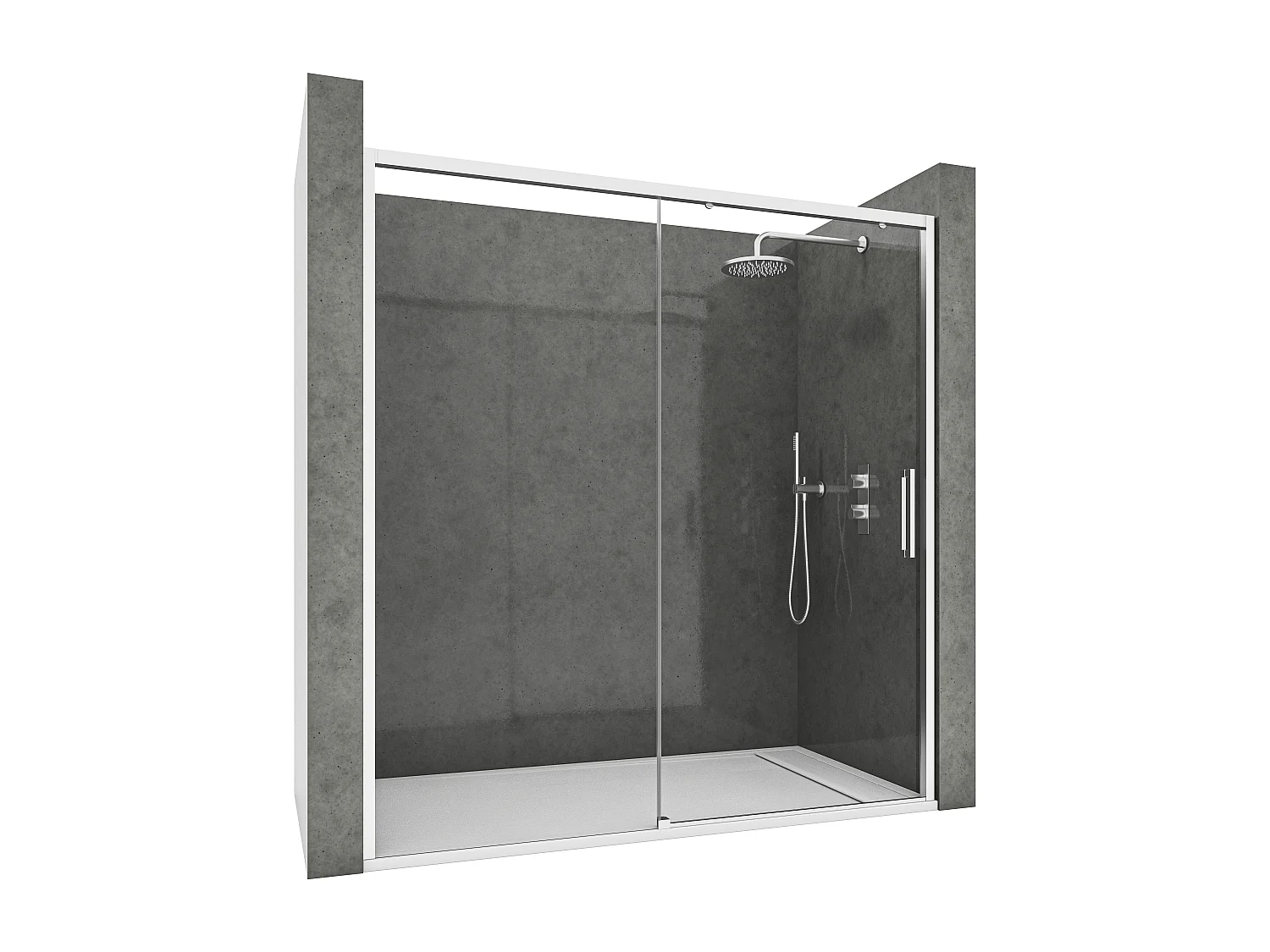 Mampara de Ducha Corredera con Cristal Templado 6 mm Antical - Perfil Plata Brillo 109 a 113 cm Ancho  x 195 cm Alto Reversible y Resistente