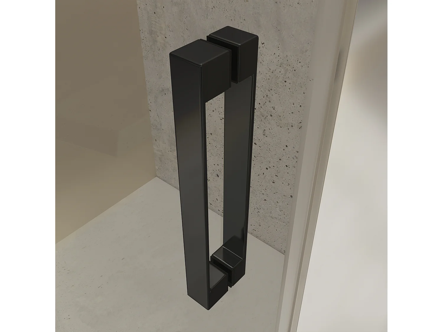 Mampara de Ducha Corredera Angular 1 Puerta + 2 Fijos con Cristal Templado 6 mm Antical Negro Mate 158,5-163 cm (Lado Puerta) + 87,5-90 cm (Fijo Lateral) x 195 cm