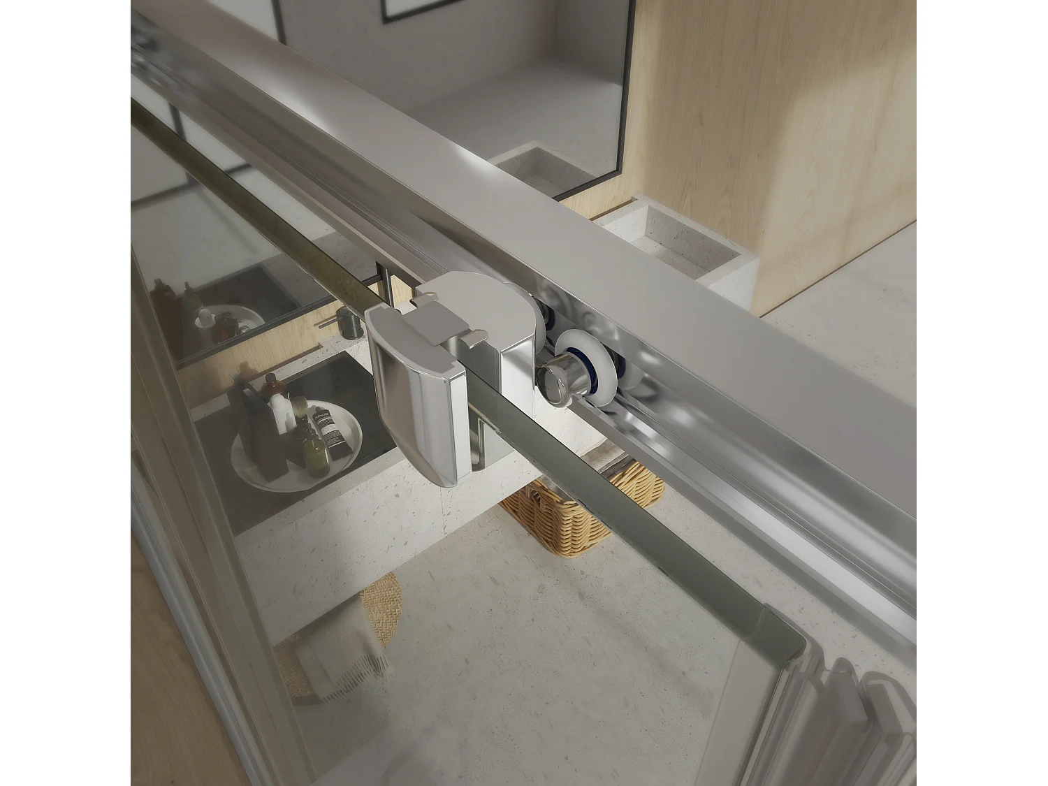 Mampara De Ducha Corredera con Cristal Templado 6 mm – Tratamiento Antical Y Perfil Plata Brillo 179-181 cmAncho Ajustable x 195 cm Alto Con Sistema Hermético