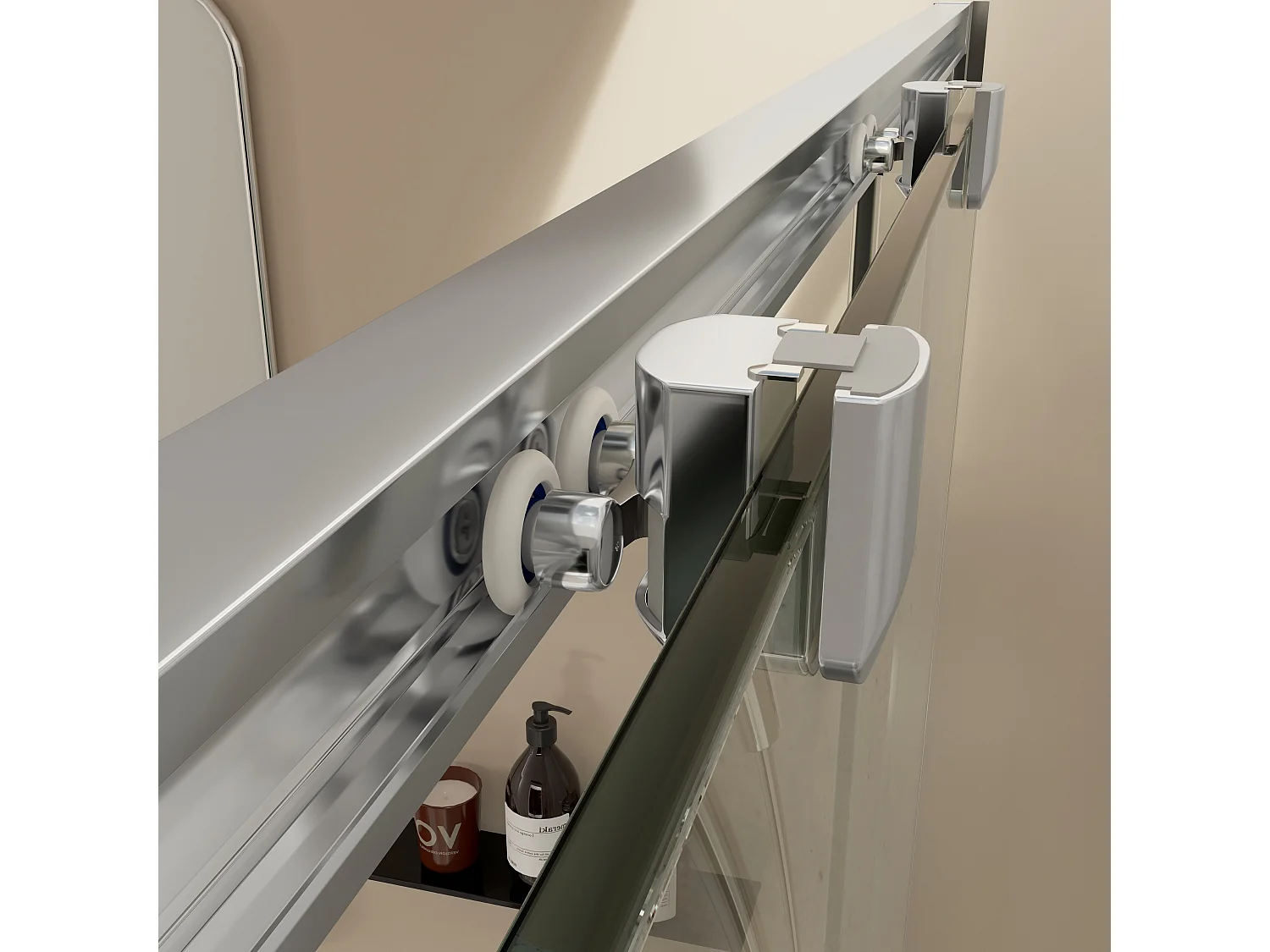 Mampara de Ducha Corredera Angular 1 Puerta + 2 Fijos con Cristal Templado 6 mm Antical Plata Brillo 108,5-113 cm (Lado Puerta) + 72,5-75 cm (Fijo Lateral) x 195 cm