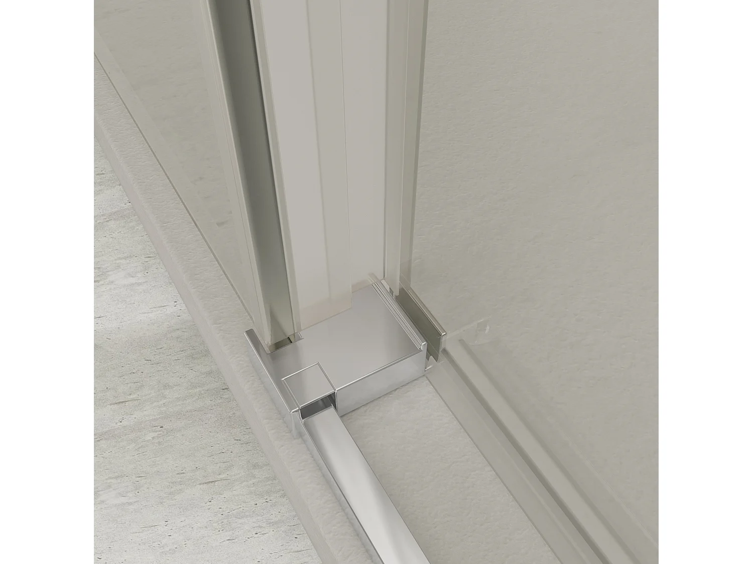 Mampara de Ducha Corredera Angular 1 Puerta + 2 Fijos con Cristal Templado 6 mm Antical Plata Brillo 108,5-113 cm (Lado Puerta) + 72,5-75 cm (Fijo Lateral) x 195 cm