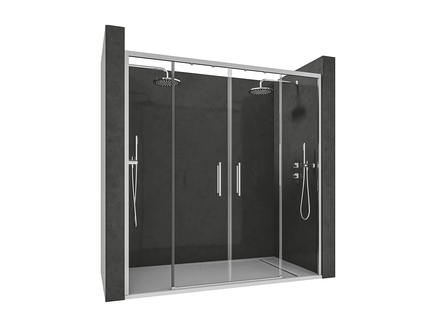 Mampara De Ducha Corredera con Cristal Templado 6 mm – Tratamiento Antical Y Perfil Plata Brillo 159-161 cmAncho Ajustable x 195 cm Alto Con Sistema Hermético