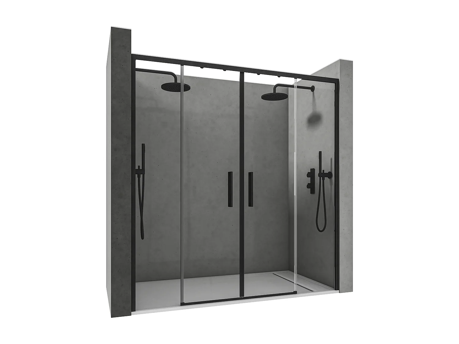 Mampara De Ducha Corredera con Cristal Templado 6 mm – Tratamiento Antical Y Perfil Negro Mate 149-151 cmAncho Ajustable x 195 cm Alto Con Sistema Hermético