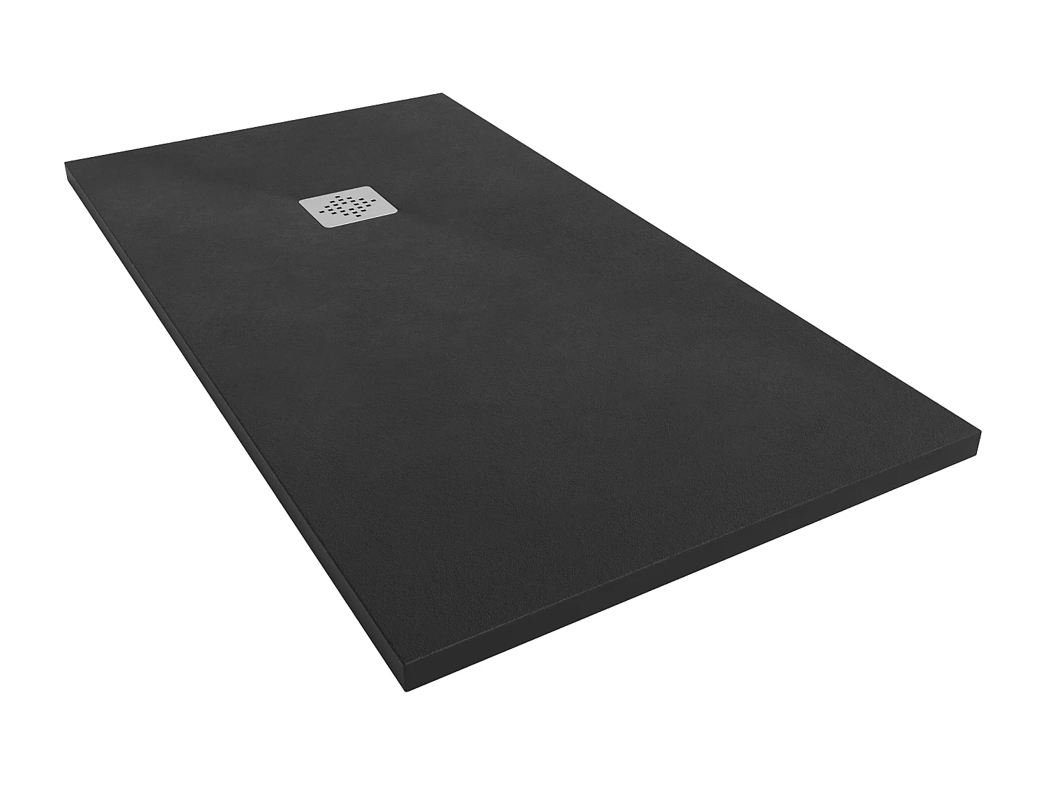 Plato de Ducha de Modelo Roma II – Negro (RAL 9005) 90x180 cm – Incluye Válvula Desagüe y Rejilla
