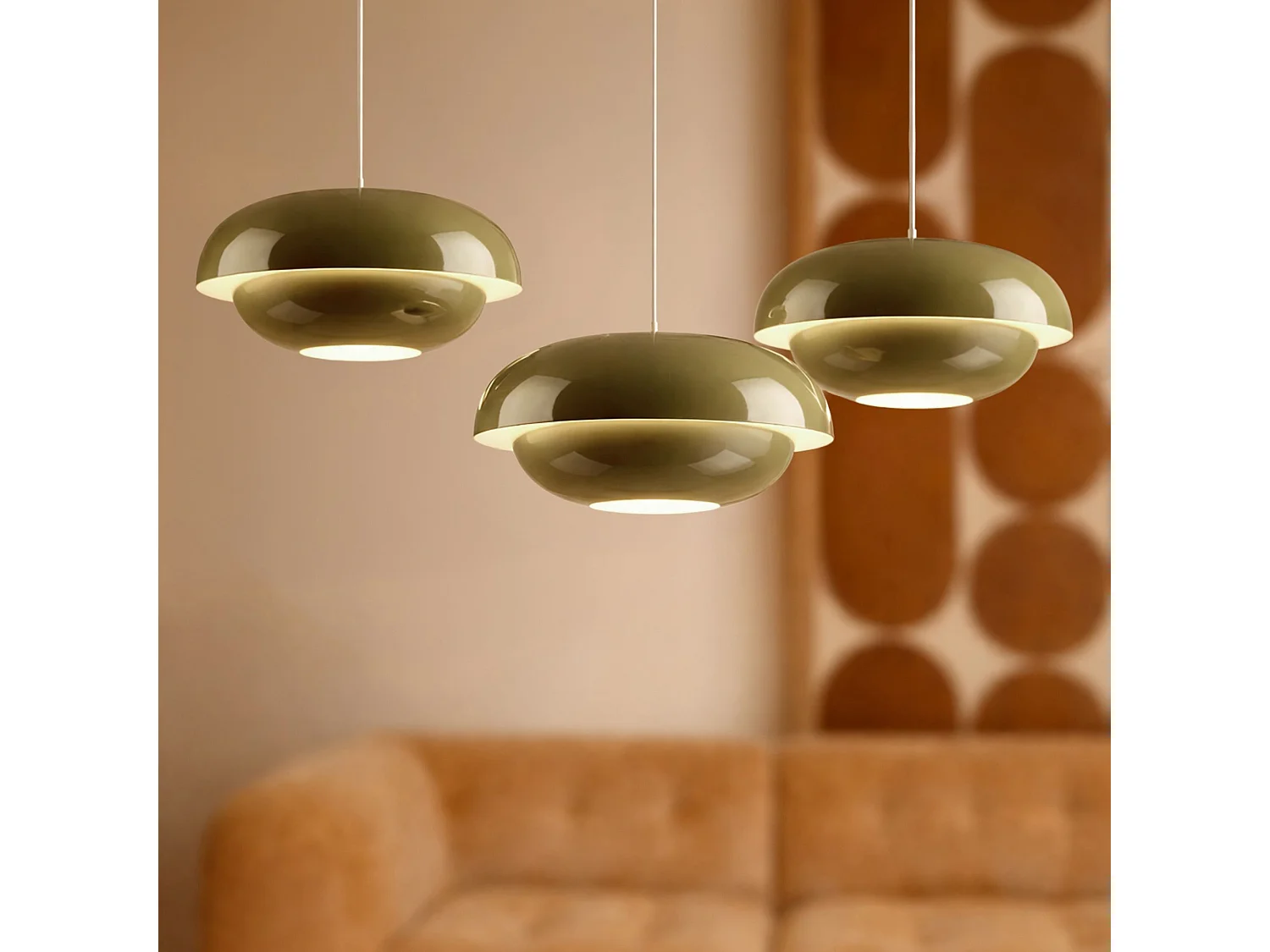 Now's Home - Suspension En Métal Vert Sauge Brillant 40x40x176.5cm Chloe