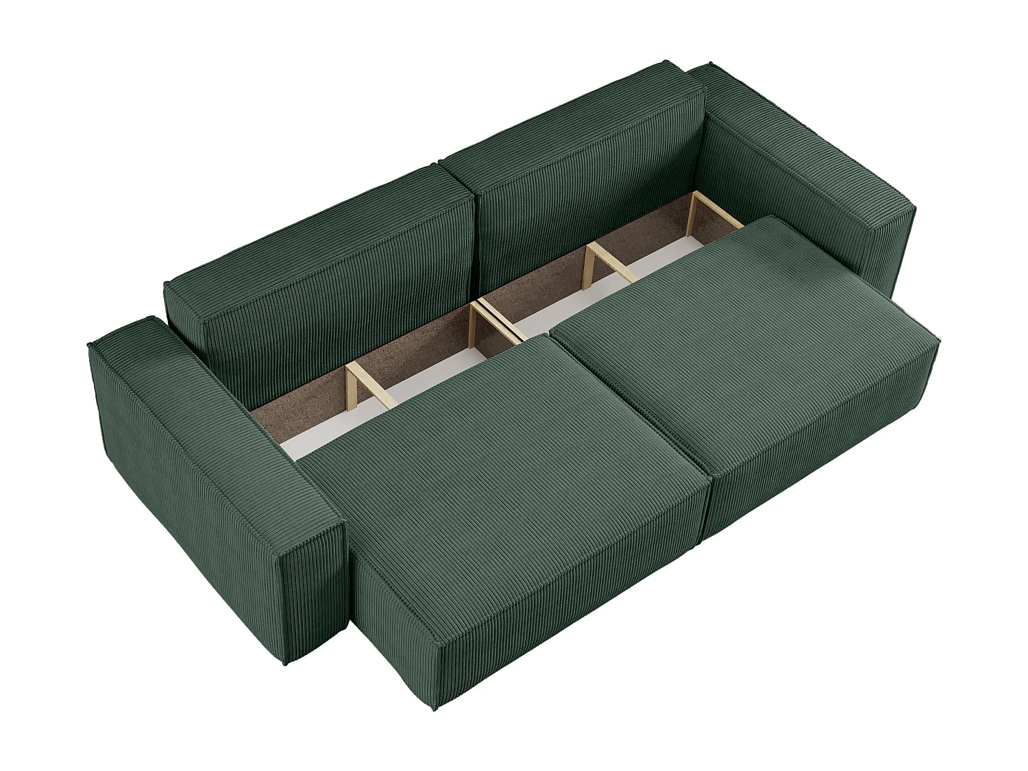 Canapé avec 2 grands coffres de rangement vert bouteille, idéal pour le salon, qualité fabricant direct CARLOS – VINOTTI