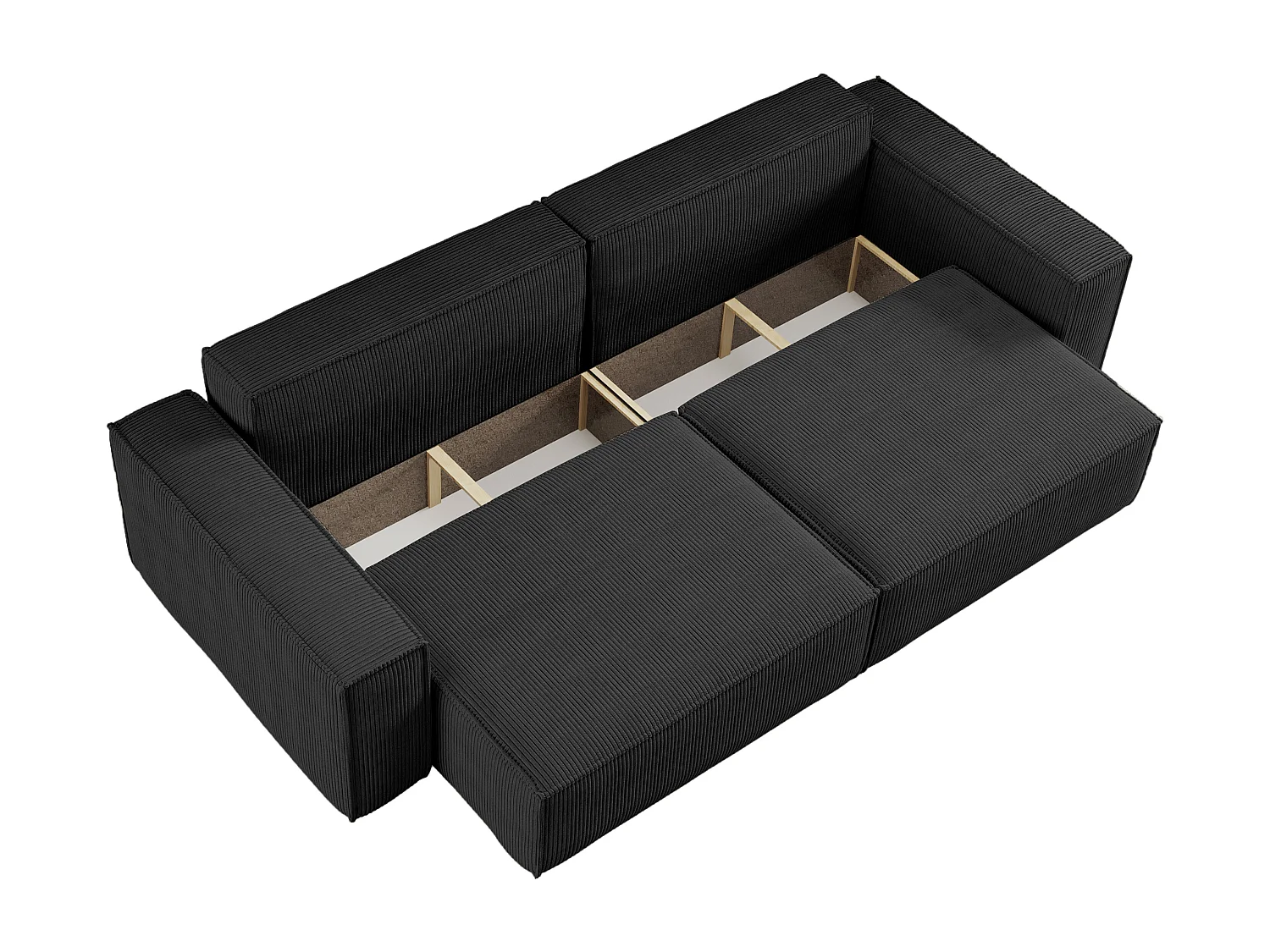 Canapé avec 2 grands coffres de rangement noir idéal pour le salon, qualité fabricant direct CARLOS – VINOTTI