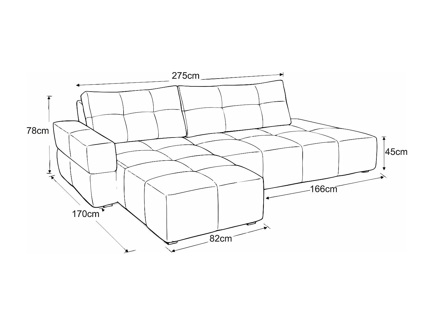 Canapé d’angle gauche BUSSO en bouclé vert bouteille – ouverture rapide, fonction couchage type BUBLE, coffre de rangement