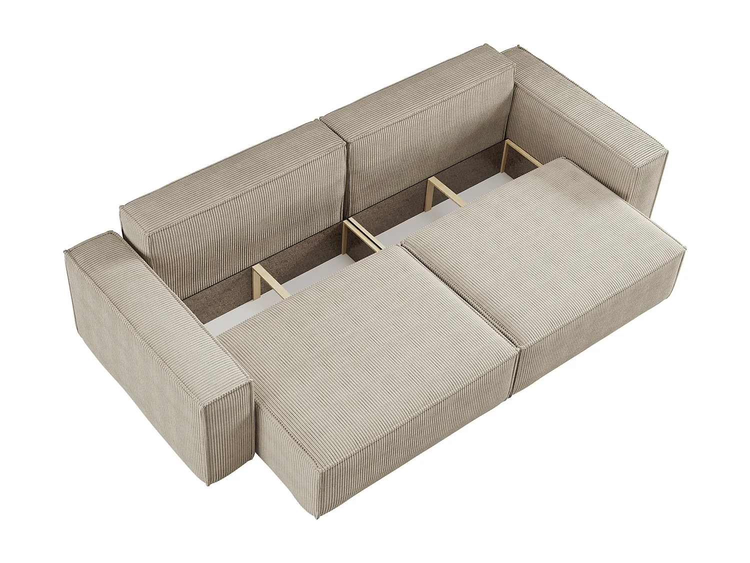 Canapé avec 2 grands coffres de rangement, couleur beige, idéal pour le salon, qualité fabricant direct CARLOS – VINOTTI