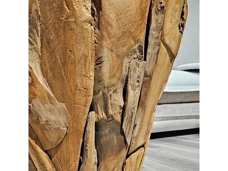 Grand vase décoratif en bois de teck massif H. 59 cm - WINNIE L