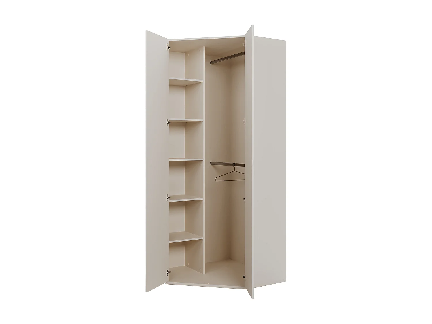 Armoire d'angle 2 portes pour lit escamotable - L100 cm - Beige - NILODIA