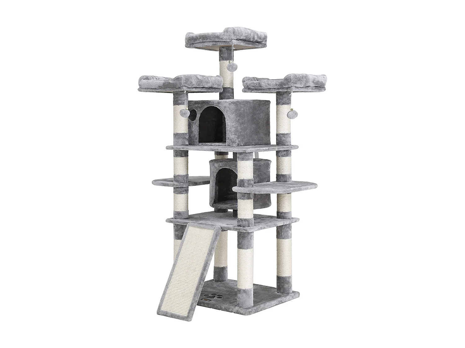 FEANDREA Cat Tree, Large Cat Tower, 172 cm, Light Grey PCT18W