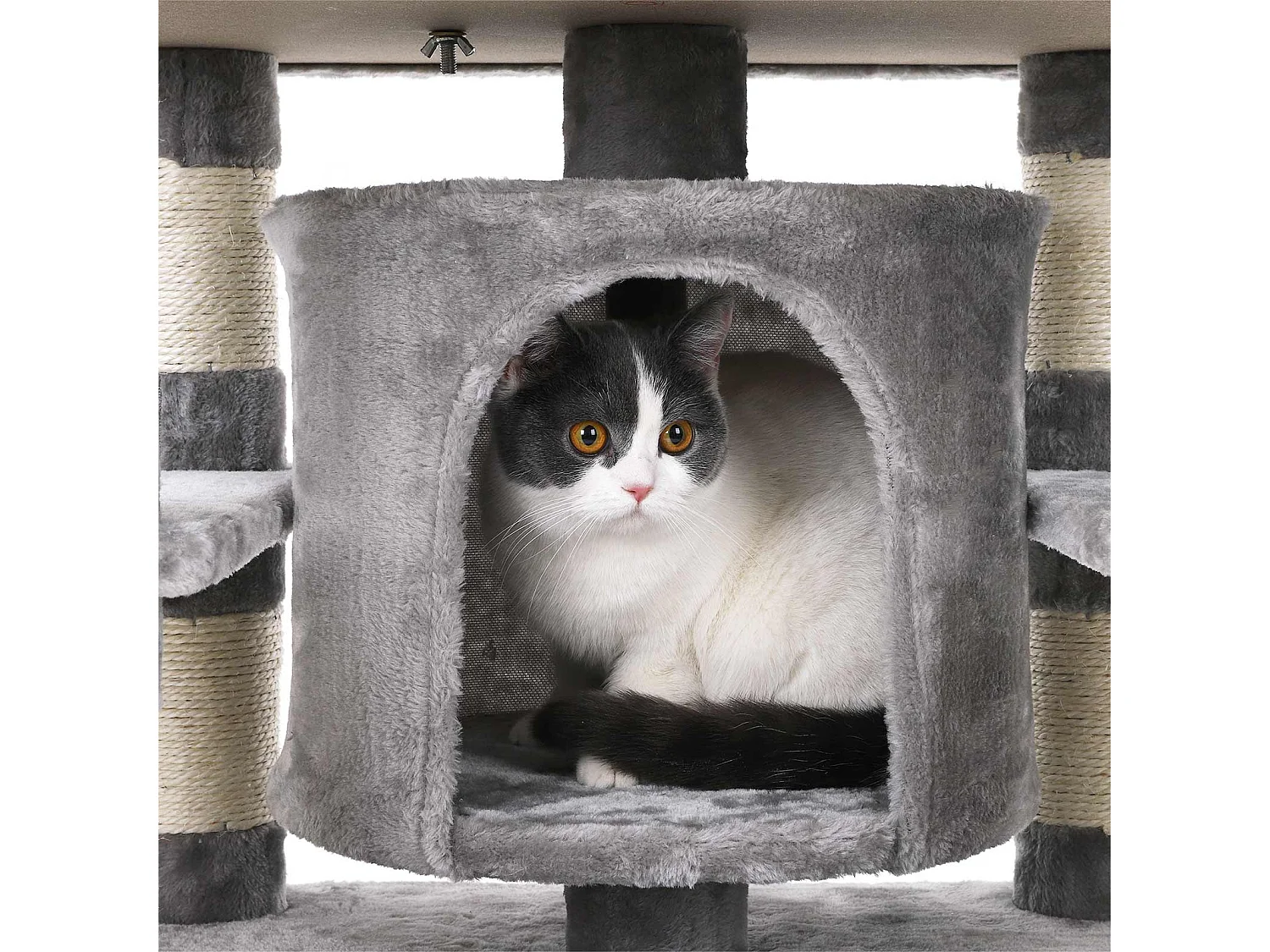 FEANDREA Cat Tree, Large Cat Tower, 172 cm, Light Grey PCT18W