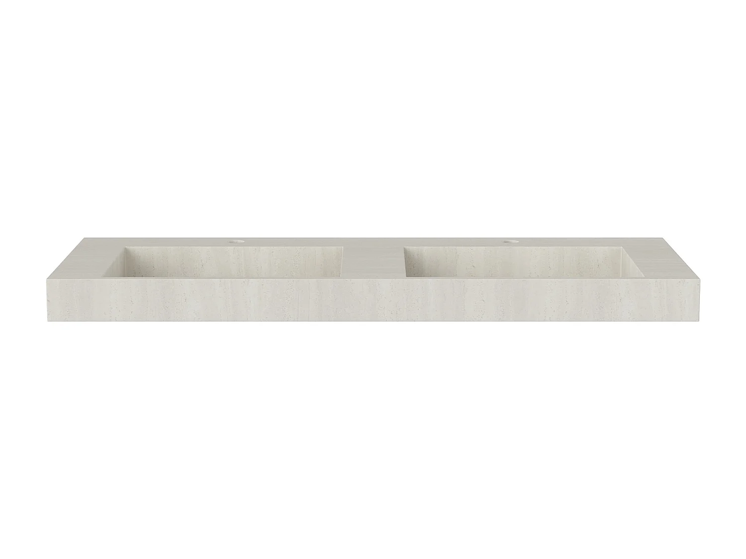 Double vasque suspendue en solid surface effet terrazzo beige - 120 x 45 x H8 cm - KODIAK