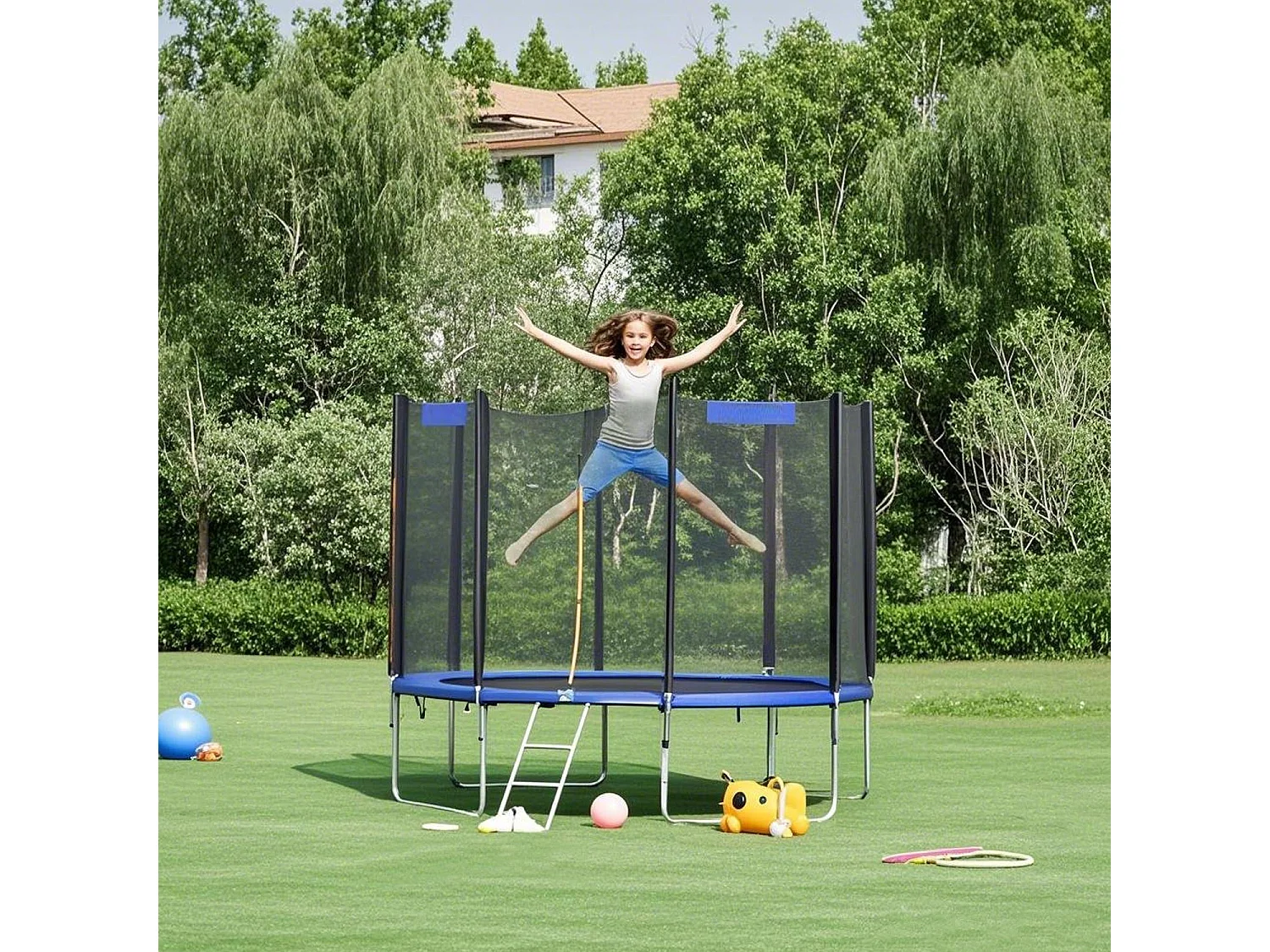 Trampolin 305 cm, havetrampolin, med sikkerhedsnet