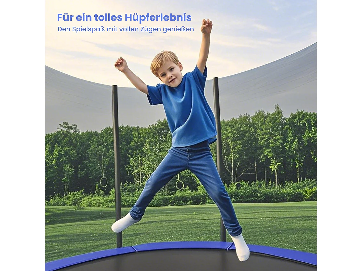 Trampolin 305 cm, havetrampolin, med sikkerhedsnet