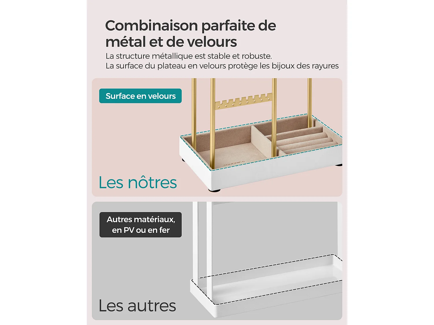 Schmuckständer Metallrahmen Geschenkidee goldfarbig