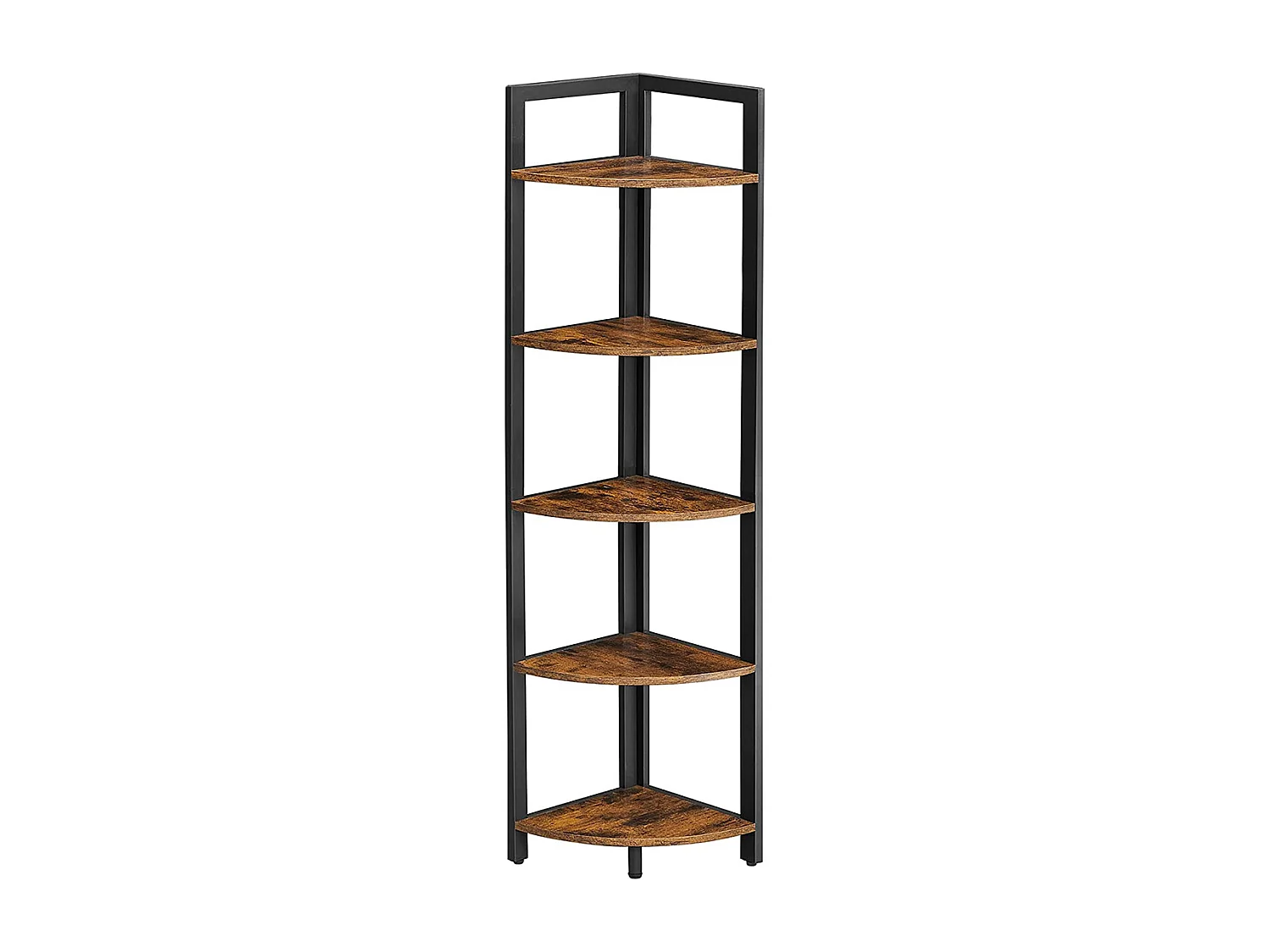 VASAGLE 5-Tier Eckregal, Mehrzweckregal, Pflanzenständer, 30 x 30 x 150 cm, industriell, für Wohnzimmer, Schlafzimmer, Home Office, rustikal braun und schwarz