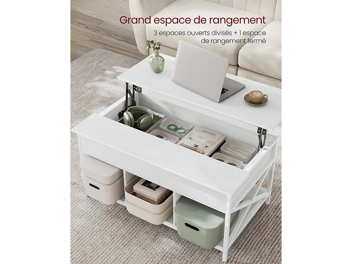 Coffee table height-adjustable living room table
