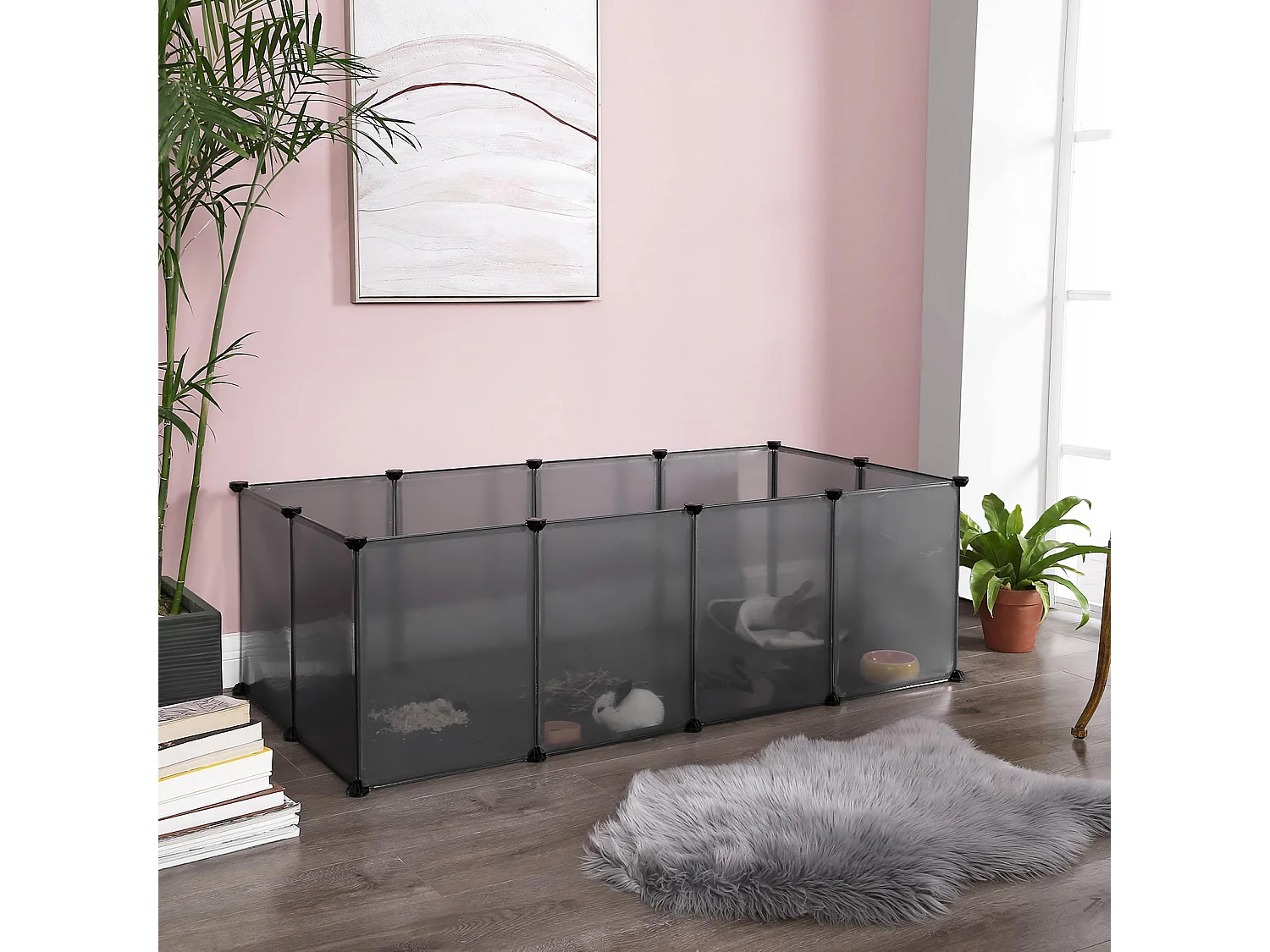 Freigehege aus Kunststoff Grau