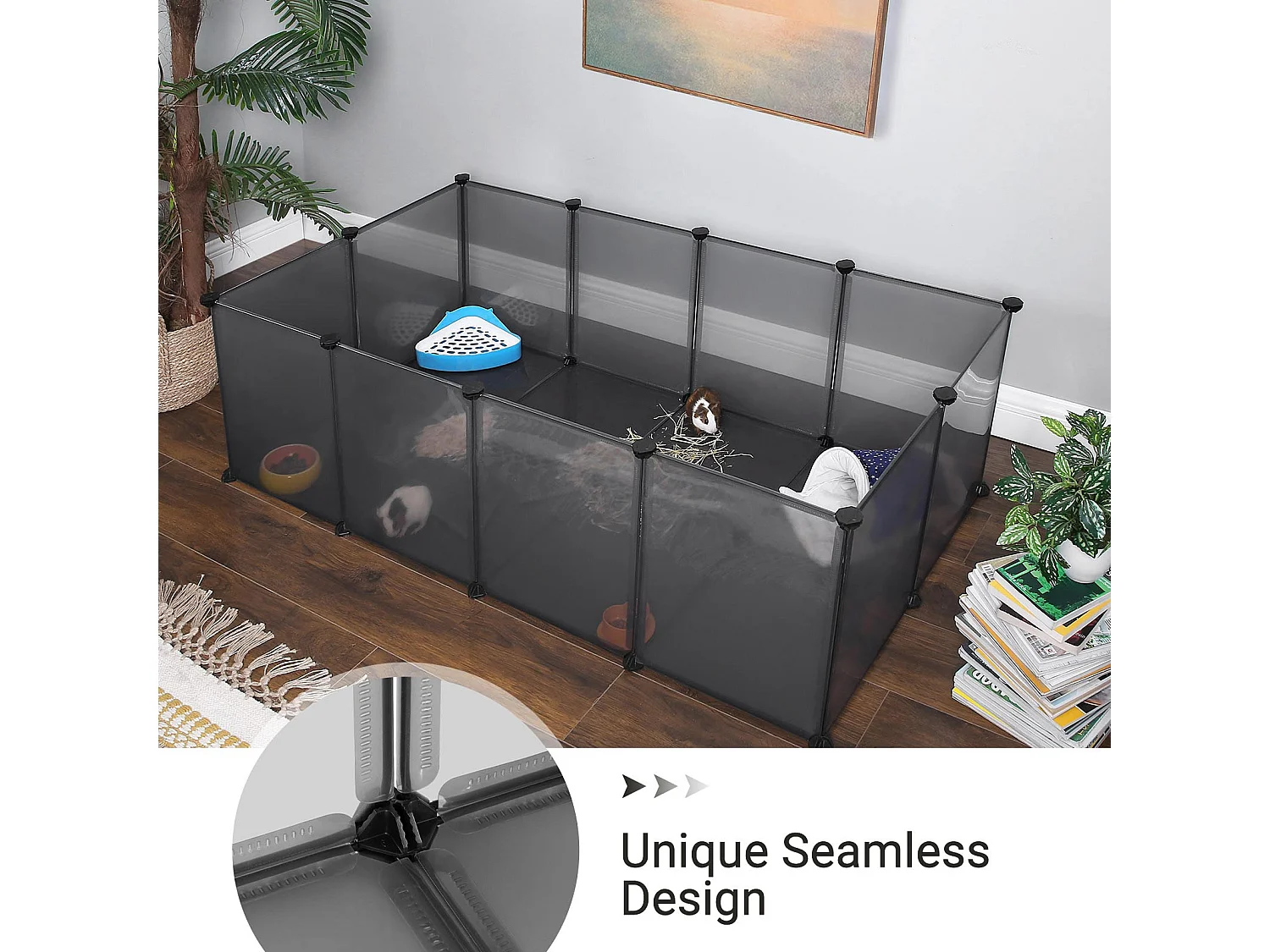 Freigehege aus Kunststoff Grau