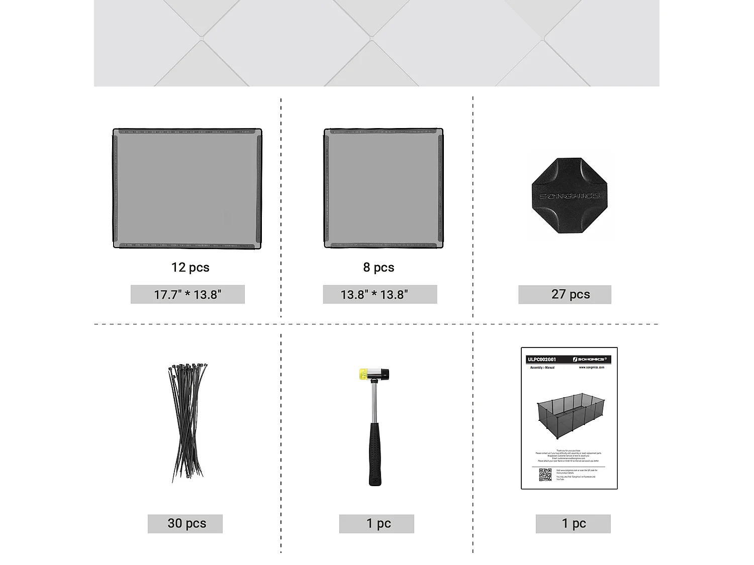 Freigehege aus Kunststoff Grau