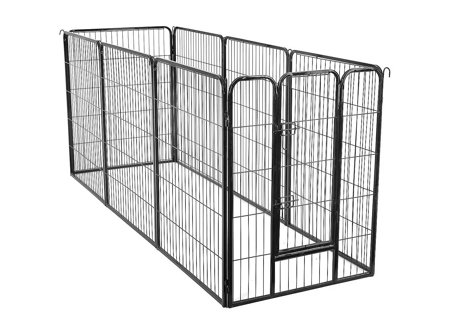 FEANDREA 8-Panel Pet Playpen, Heave-Duty Dog Enclosure, 77 x 100 cm, Black PPK81H