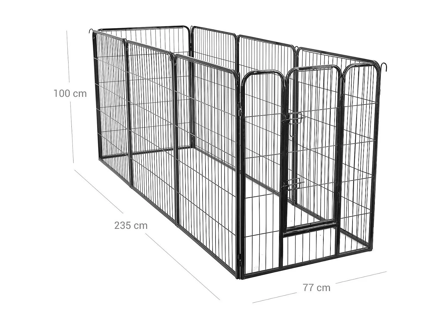 FEANDREA 8-Panel Pet Playpen, Heave-Duty Dog Enclosure, 77 x 100 cm, Black PPK81H