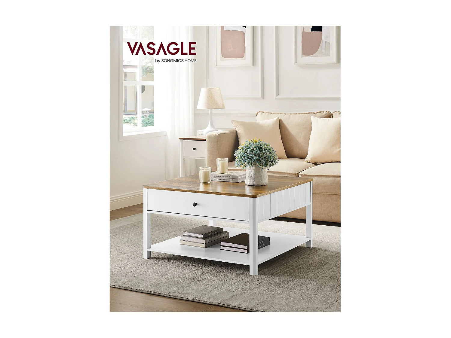 Coffee table with 2 drawers