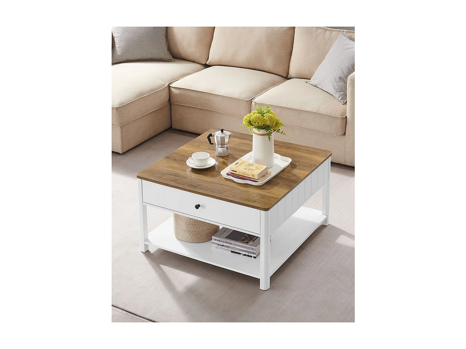 Coffee table with 2 drawers