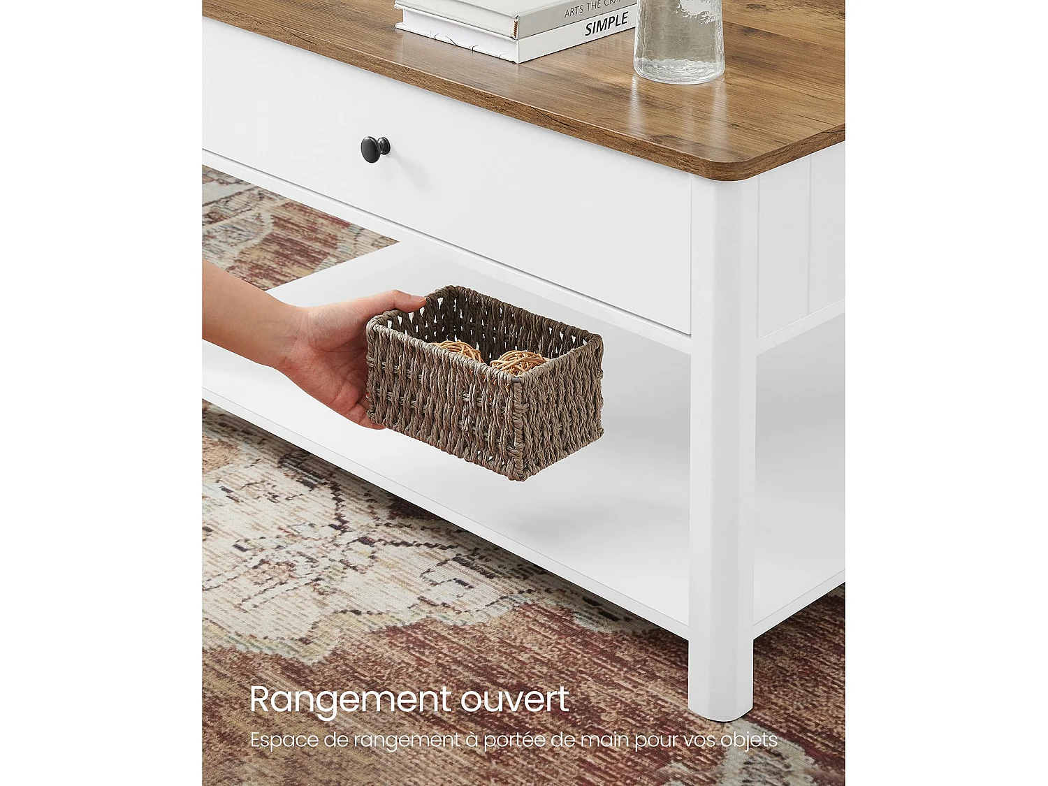 Coffee table with 2 drawers