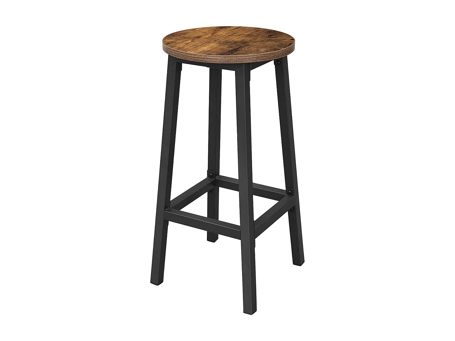VASAGLE sæt med 2 barstole, høje køkkenstole, robust stålramme, 65 cm høj, nem montering, industriel stil, rustik brun og sort LBC32X
