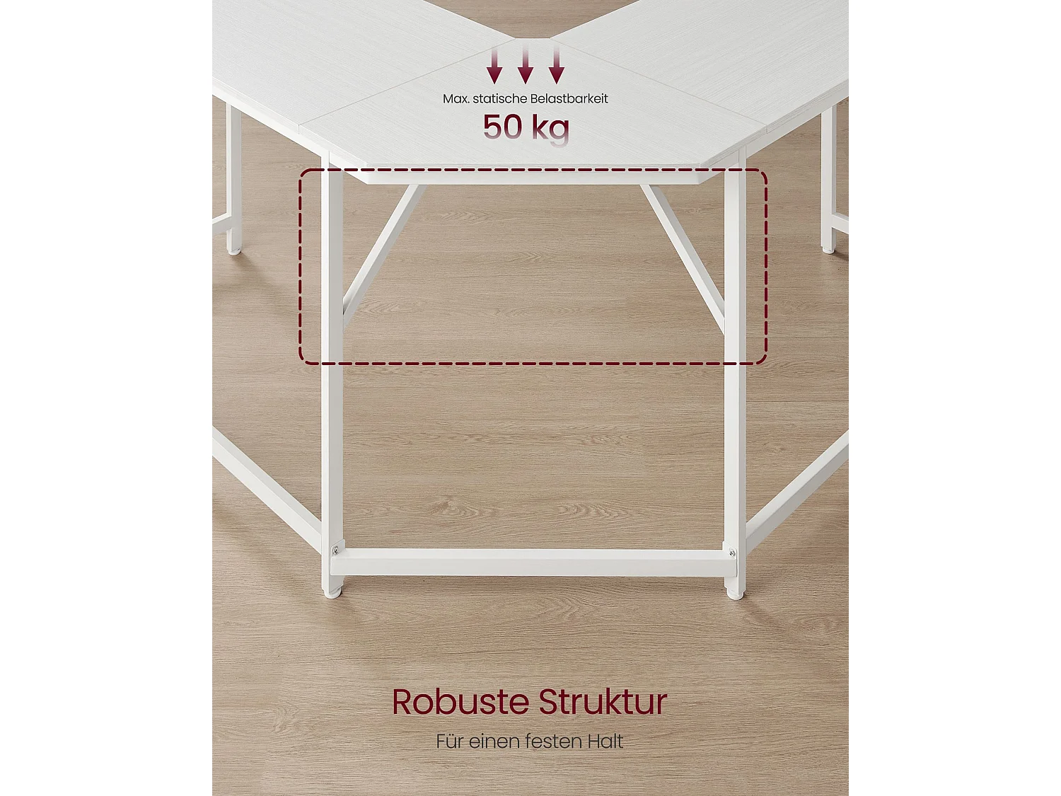 L-formet skrivebord 149 x 149 x 76 cm pladsbesparende