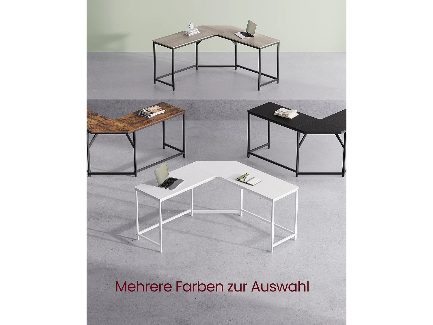 L-formet skrivebord 149 x 149 x 76 cm pladsbesparende
