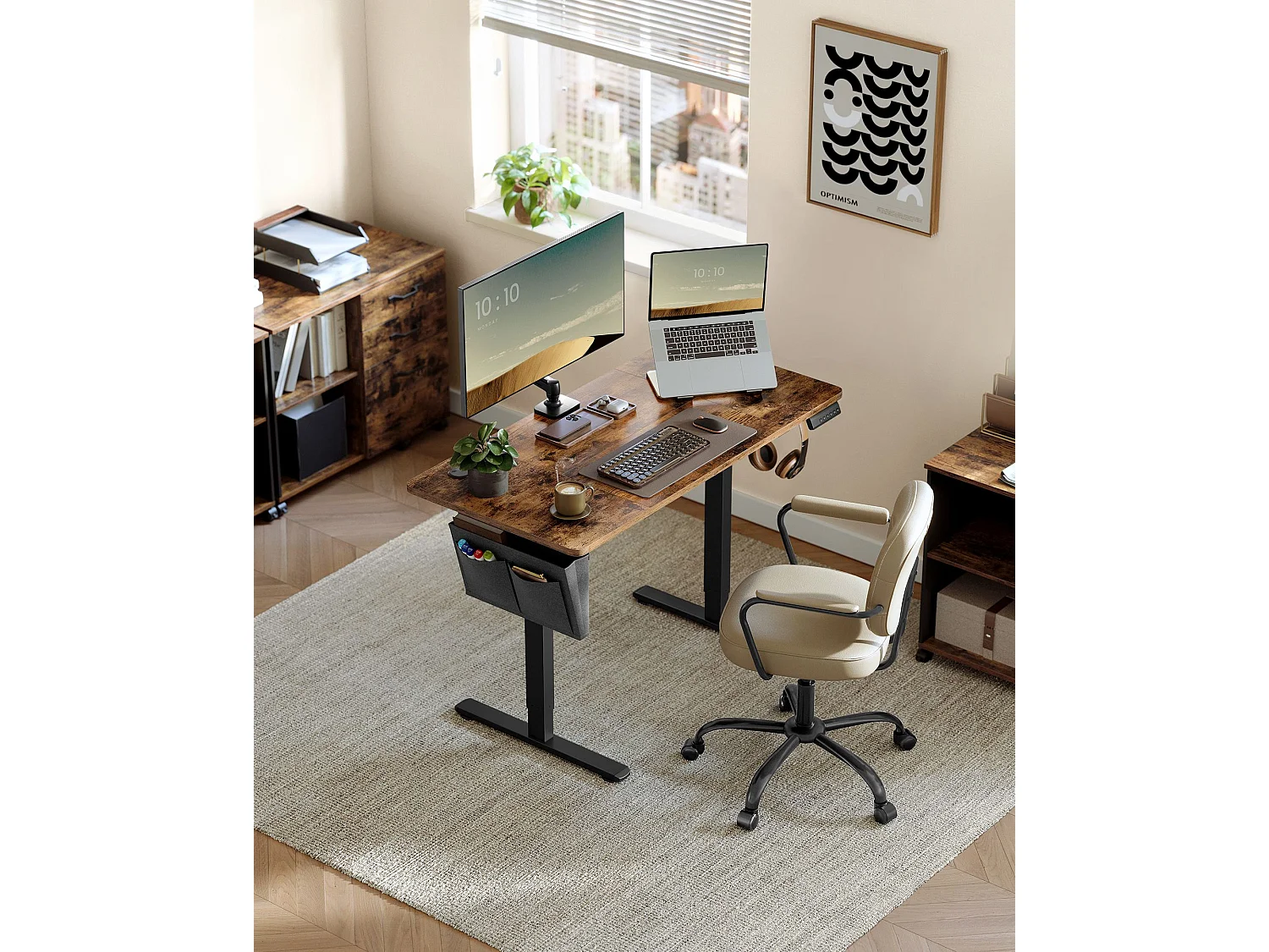 Height-adjustable electric desk 60 x 120 x (72-120) cm