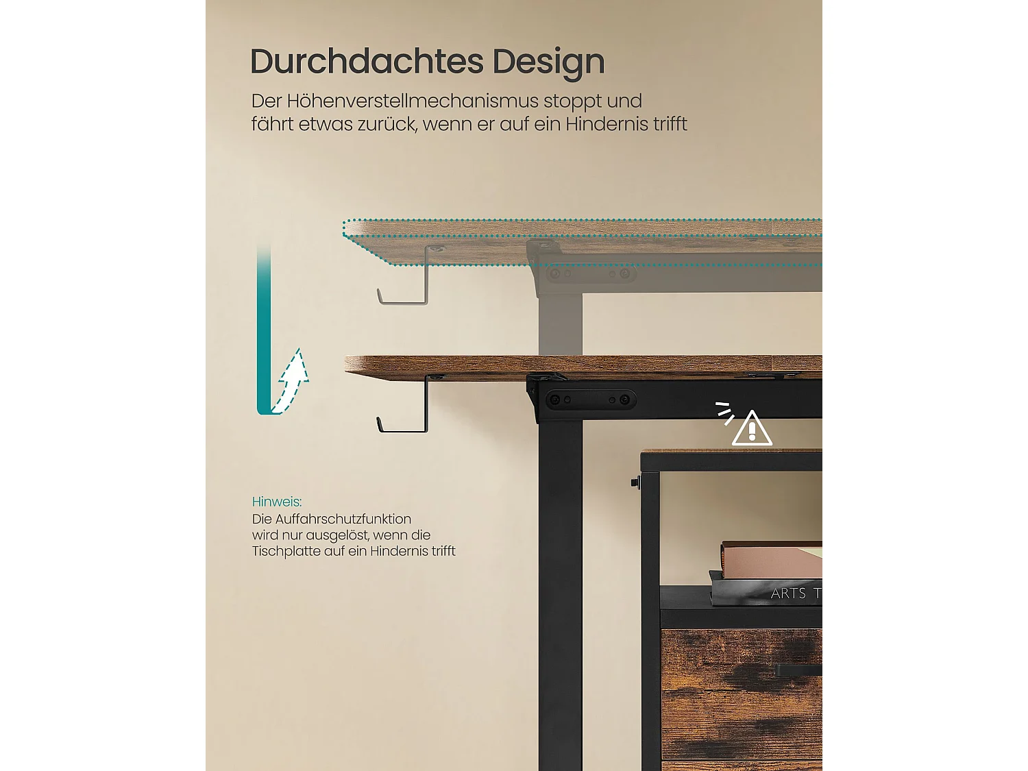 Height-adjustable electric desk 60 x 120 x (72-120) cm