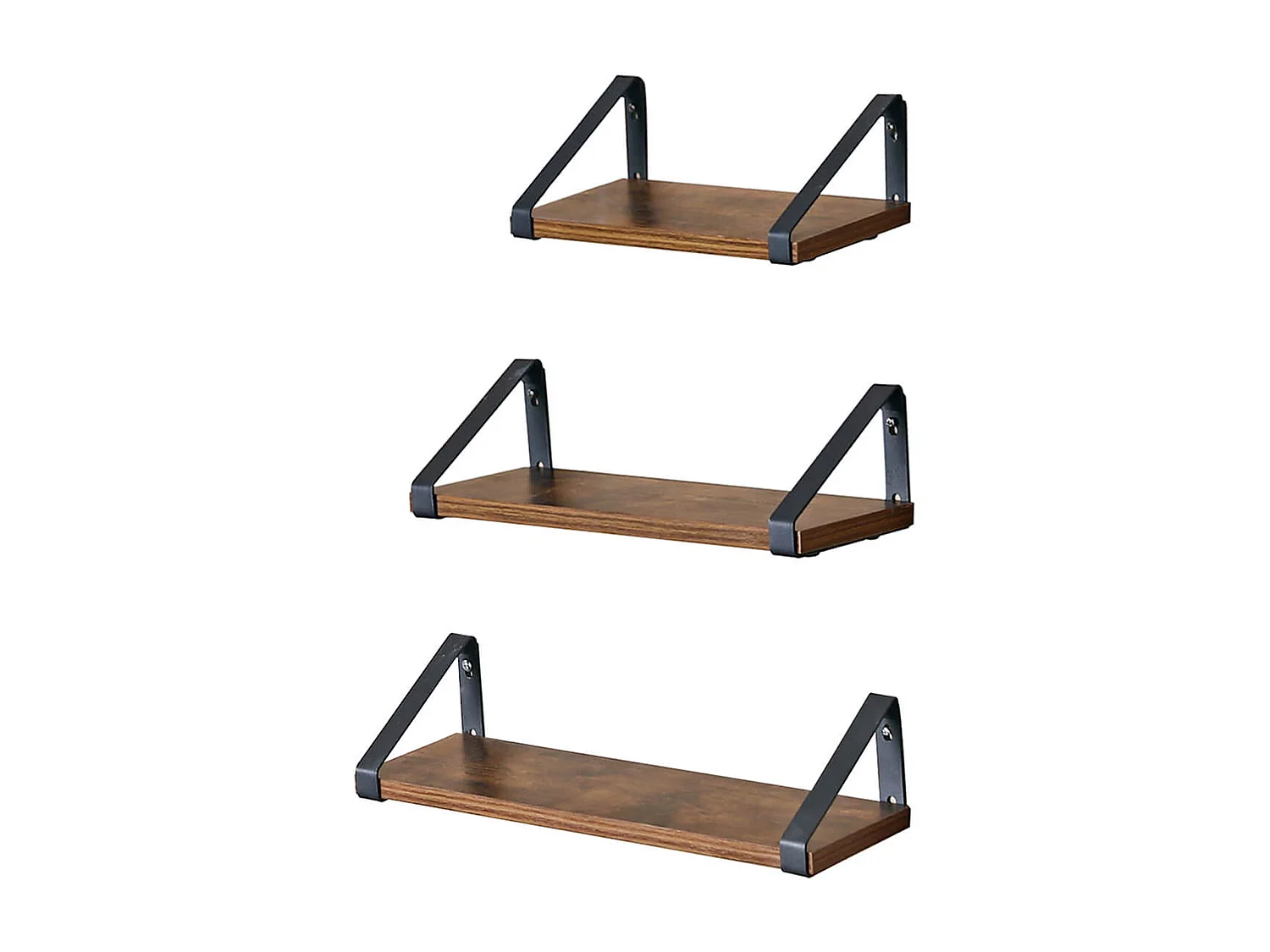 VASAGLE Wandregale, Industrielles Schweberegal zur Wandmontage, 3er Set, Stabiler Ständer für Wohnzimmer, Bad, Küche, Rustikal Braun LWS33BX