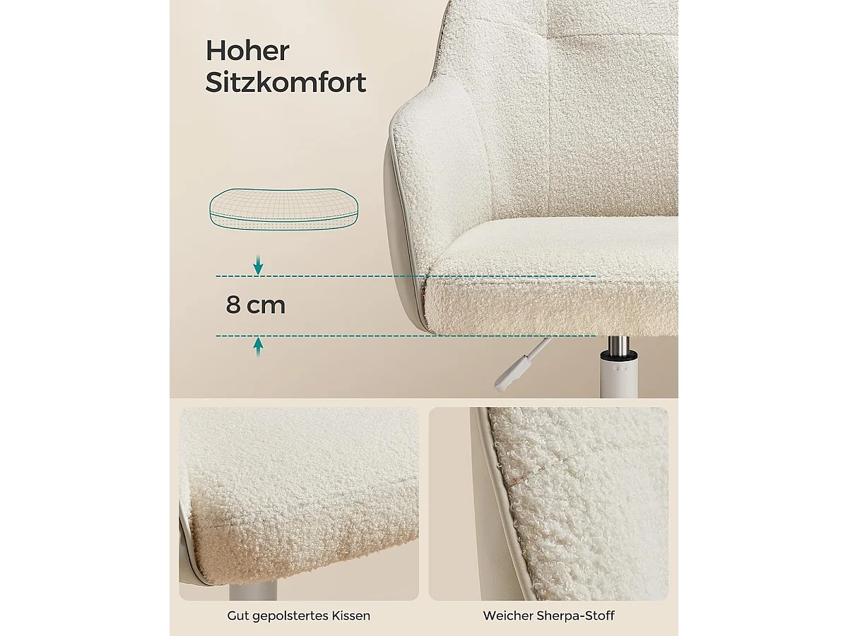 Kontorstol op til 110 kg cappuccino beige