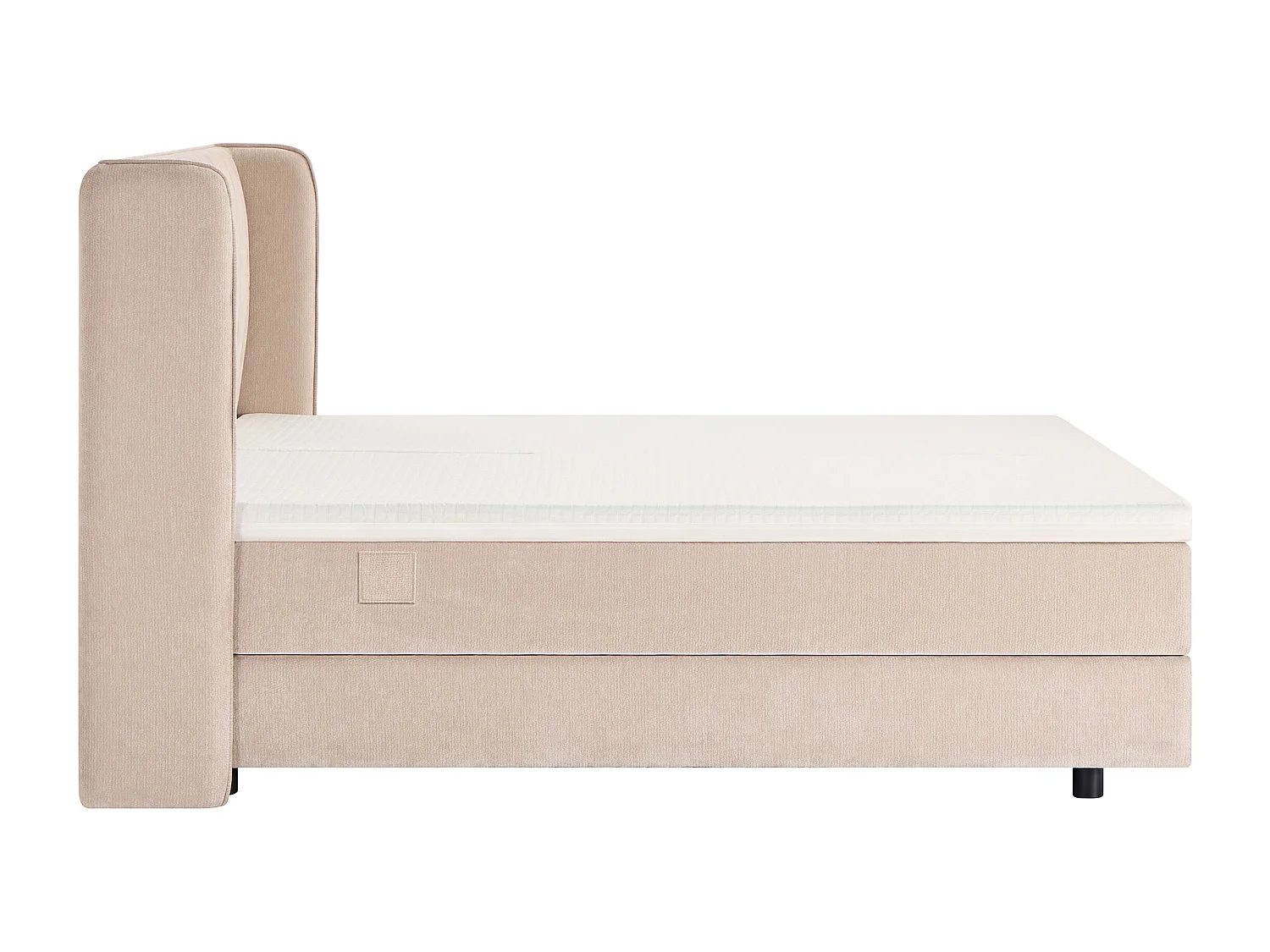 Ensemble complet boxspring tête de lit + sommiers relaxation électrique + matelas + surmatelas - 2 x 80 x 200 cm - Tissu chenille - Beige - HELOZA de YSMÉE